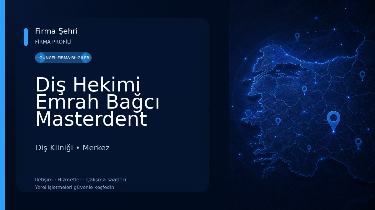 Diş Hekimi Emrah Bağcı Masterdent Kliniği 