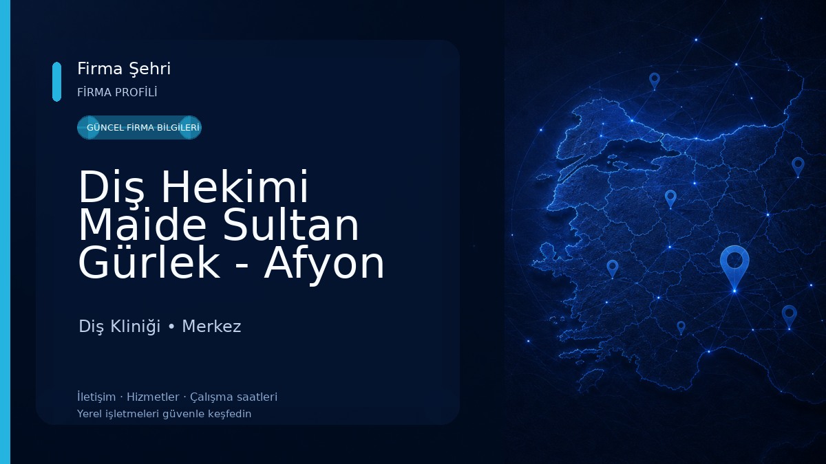 Diş Hekimi Maide Sultan Gürlek - Afyon Diş Kliniği Diş Kliniği