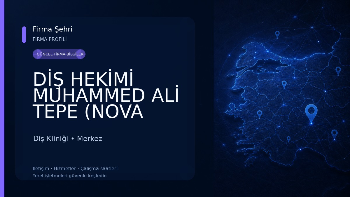 DİŞ HEKİMİ MUHAMMED ALİ TEPE (NOVA DENT) Diş Kliniği