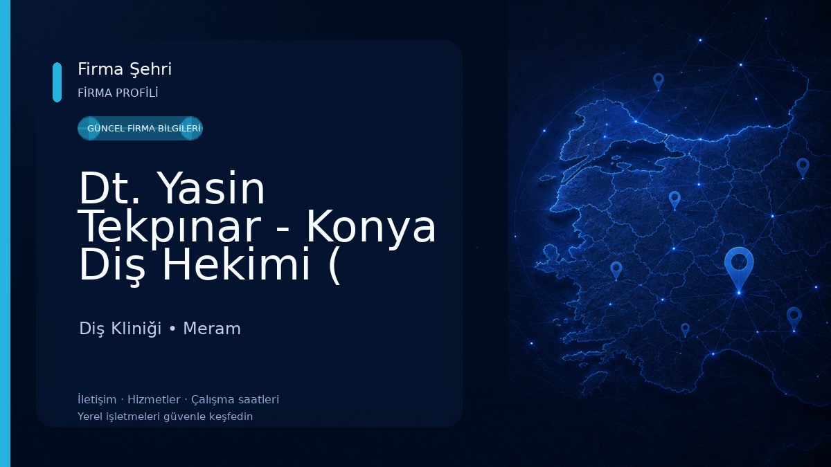 Dt. Yasin Tekpınar - Konya Diş Hekimi ( Konya Özel Diş Hekimi, Konya Nöbetçi Diş, Gece Açık Dişçi ) Diş Kliniği